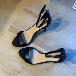 Time and Tru Black Ankle Strap Heels